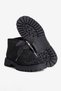 Women's Suede Boots with Stone Tulle Laces, Zipper, Thick Sole, Kora Black - 4