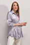 3985 Oversize Satin Shirt - Lilac - 2