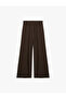 Straight Wide-Leg Pleated Fabric Pants with Pockets - 2