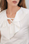 Women's Short Sleeve Crop Blouse 40001 - White - 3