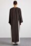 Deep Slit Oversize Long Tunic Brown 9838 - 8