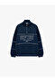 Three-Thread Embossed Printed Half-Zip Oversize Sweatshirt