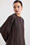 Deep Slit Oversize Long Tunic Brown 9838 - 7