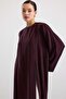 Deep Slit Oversize Long Tunic Mürdüm 9838 - 5