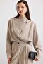 Degaje Collar Blouse Pants Two-Piece Set Stone 9481-Tk - 4