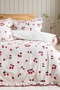 Ruffled Patterned Duvet Cover Set – Cherry, Flower and Butterfly Model Options Available - 2