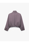Drawstring Checked High Collar Long Sleeve Zippered Seasonal Jacket - 2