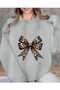 Ribbon Printed Oversize Unisex Crew Neck Sweatshirt
