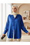3985 Oversize Satin Shirt - Cobalt Blue - 2