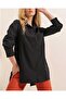 3952 Buttoned Back Boyfriend Shirt - Black
