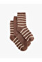 Cotton Striped 3-Piece Sock Set