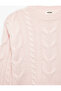 Hair Braid Textured Long Sleeve Crew Neck Knitwear Sweater - 3