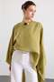 Asymmetrical Cut Casual Cape Tunic Light Green 9835 - 7