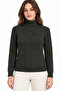 Turtleneck full throat thick ribbed regular fit knitwear sweater - khaki - 2