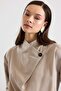 Degaje Collar Blouse Pants Two-Piece Set Stone 9481-Tk - 7