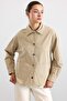 Snap Fastener Garni Detailed Sports Jacket Bej 8293 - 7