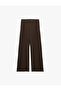 Straight Wide-Leg Pleated Fabric Pants with Pockets