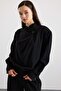 Degaje Collar Blouse Pants Two-Piece Set Black 9481-Tk - 3