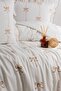 Patterned Duvet Cover Set with Ruffle and Bow Detail - 4