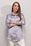 3985 Oversize Satin Shirt - Lilac - 4