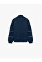 Three-Thread Embossed Printed Half-Zip Oversize Sweatshirt - 2