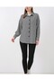 Women's Crowbar Pattern Oversized Shirt 3854 - Black - White - 3