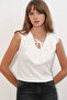 Women's Zero Sleeve Crop Blouse 4003 - White - 2