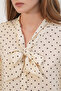 Women's Polka Dot Scarf Collar Blouse 40007 - Cream - 3