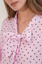 Women's Polka Dot Scarf Collar Blouse 40007 - Pink - 4