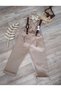 Teddy Bear Concept Boy Beige Salopet Shirt Bow Tie Set - 2