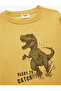 Dinosaur Printed Long Sleeve Crew Neck Fleece-Lined Sweatshirt - 3