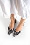 Kod1, Thick-Heeled, Low-Cut, Back-Tied, Daisy Embroidered Shoes with a Mesh Upper. - 2