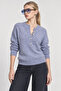 Wool Blend Buttoned Knitwear Sweater Lki̇0057 Light Blue - 4