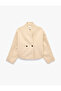Long Sleeve Buttoned Double Breasted Collar Oversize Cashmere Jacket