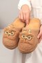 Women's Owl Figured Plush House Slippers. Soundproof Thick Sole Slippers