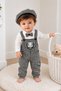 Baby Boy 4-Piece Set Teddy Bear Detailed Salopet Bow Tie T-Shirt and Hat 0 3 6 9 12 Months - 2