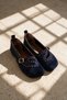 Axel Navy Blue Women's Genuine Leather Suede Mary Jane Ballerina Shoes with Buckle and Trok Detail