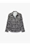 Classic Collar Buttoned Long Sleeve Satin Leopard Shirt