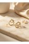 Elegant Geometric Hoop Earrings Gold Color Women's Minimal Stylish Design Jewelry - 2