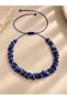 Lapis Lazuli Natural Stone Necklace with Large Cracked Stones, Handmade, Adjustable, Special Design, with Box - 2