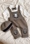Baby Boy 4-Piece Set Teddy Bear Detailed Salopet Bow Tie T-Shirt and Hat 0 3 6 9 12 Months - 5
