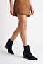 Women's Thick Heeled Boots Black Suede - 2