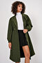 5939 Lined Long Trench Coat - Khaki - 2