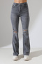 Girl's / Women's High Waist Lycra Flare Jean Spanish Leg Denim Pants - 6