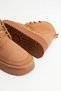 Thick Sole Boots with Plush Lacing Detail Inside, Tan - 5