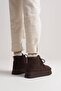 Thick Sole Boots with Plush Lacing Detail on the Inside, Light Brown - 3