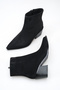 Women's Thick Heeled Boots Black Suede - 4