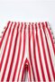 Girl's Cotton Cherry Stripe Detailed Red Striped Tracksuit - 3