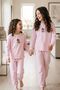 Girl's Beige Single Jersey 100% Cotton Cat Printed Pajama Set - 6