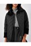 5202 Plush Detailed Quilted Coat - Black - 3